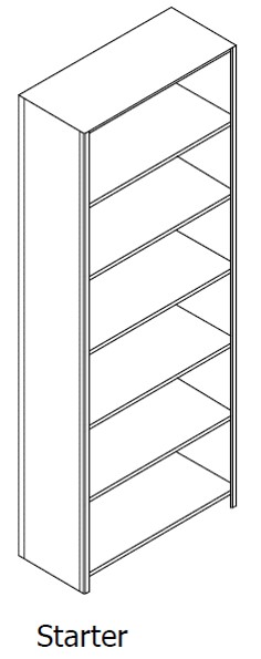 Unslotted, Open Shelving, Starter Unit, 6 Openings, 7 Shelves, 30&quot;w x 30&quot;d x 88-1/4&quot;h