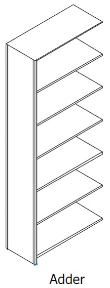 Unslotted, Open Shelving, Adder Unit, 6 Openings, 7 Shelves, 30&quot;w x 24&quot;d x 88-1/4&quot;h