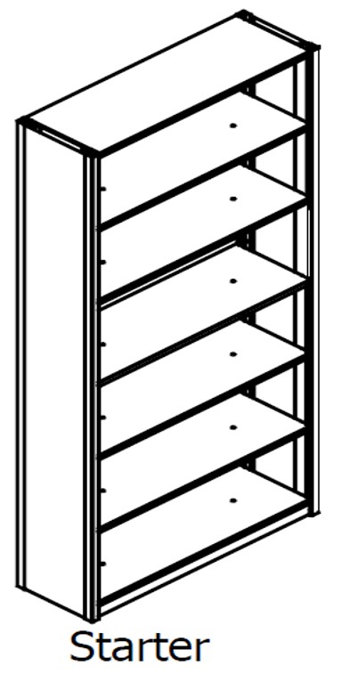 Double Entry, Open Shelving, Unslotted, Starter Unit, 6 Openings, 7 Shelves, 48&quot;w x 18&quot;d x 76&quot;h