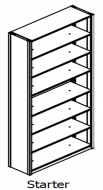 Double Entry, Open Shelving, Unslotted, Starter Unit, 7 Openings, 8 Shelves, 30"w x 24"d x 88"h<br />DA-882430-S7L*