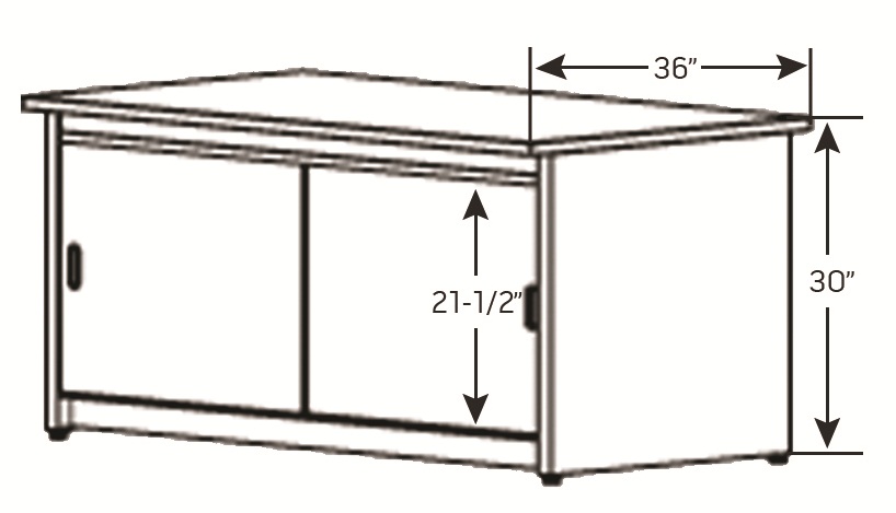 Base Cabinet Table, 36&quot; D x 30&quot; H x 84&quot; W