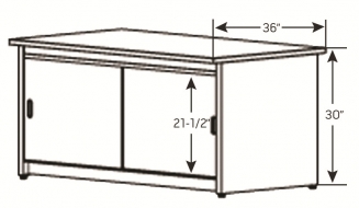 Base Cabinet Table, 36" D x 30" H x 74-3/4" W<br />DA-BC75-30HX36D