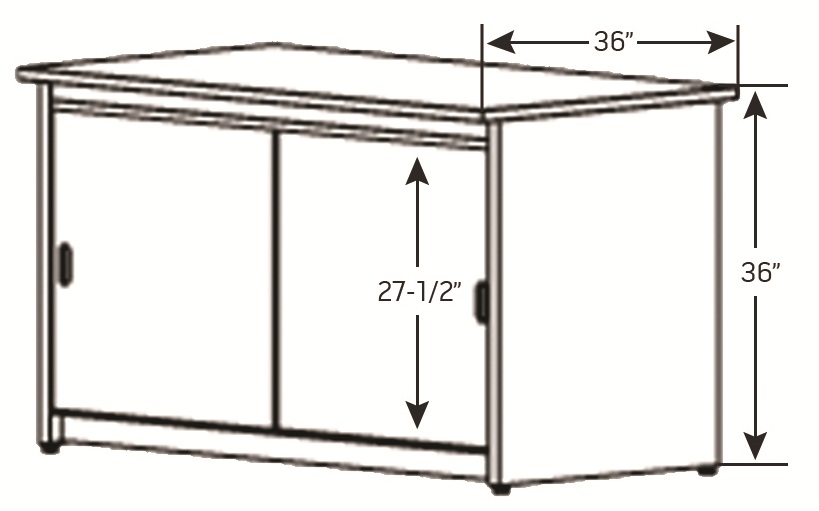 Base Cabinet Table, 36&quot; D x 36&quot; H x 30&quot; W