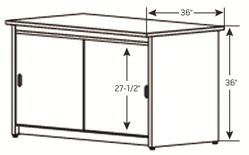 Base Cabinet Table, 36&quot; D x 36&quot; H x 36&quot; W