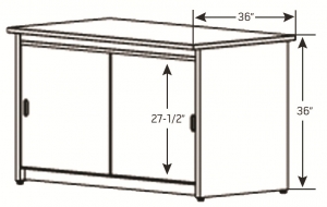 Base Cabinet Table, 36" D x 36" H x 50-1/8" W<br />DA-BC50-36HX36D