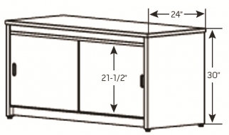 Base Cabinet Table, 24" D x 30" H x 30" W<br />DA-MBC30-30H