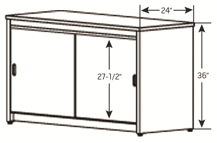 Base Cabinet Table, 24&quot; D x 36&quot; H x 62-3/8&quot; W