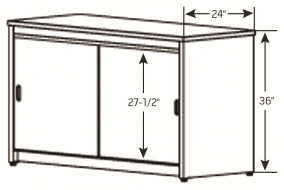 Base Cabinet Table, 24" D x 36" H x 74-3/4" W<br />DA-MBC75-36H