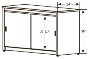 Base Cabinet Table, 24" D x 36" H x 36" W<br />DA-MBC36-36H