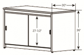 Base Cabinet Table, 30" D x 36" H x 60" W<br />DA-BC60-36H