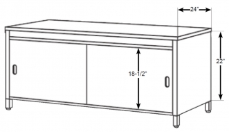 24" Deep Console Table, Open table, 24" W, Adjustable 28" to 36" H<br />DA-CMA24