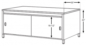 30" Deep Console Table, Open table, 30" W, Adjustable 28" to 36" H<br />DA-CTA30