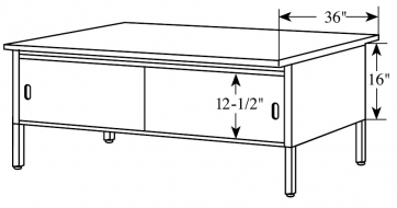 36" Deep Sorting Table, Open table, 60" W, Adjustable 28" to 36" H<br />DA-STA60X36