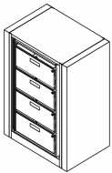 Rotary File Cabinet, Starter Unit, Legal Size, 4 openings, 4 drawers per side, 45-1/2"w x 31"d x 51"h<br />DA-XLG-FS1L-S4