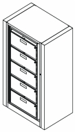 Rotary File Cabinet, Adder Unit, Legal Size, 5 openings, 5 drawers per side, 38-3/4"w x 31"d x 61-1/2"h<br />DA-XLG-FS1L-A5