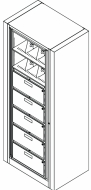 Rotary File Cabinet, Starter Unit, Letter Size, 7 openings, 5 drawers per side, 36-1/2&quot;w x 25&quot;d x 82-1/2&quot;h