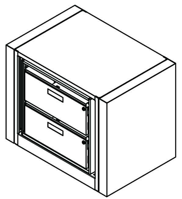 Rotary File Cabinet, Adder Unit, Legal Size, 2 openings, 2 drawers per side, 38-3/4&quot;w x 31&quot;d x 30&quot;h