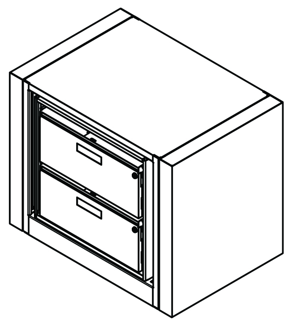 Rotary File Cabinet, Adder Unit, Letter Size, 2 openings, 2 drawers per side, 30-3/4&quot;w x 25&quot;d x 30&quot;h