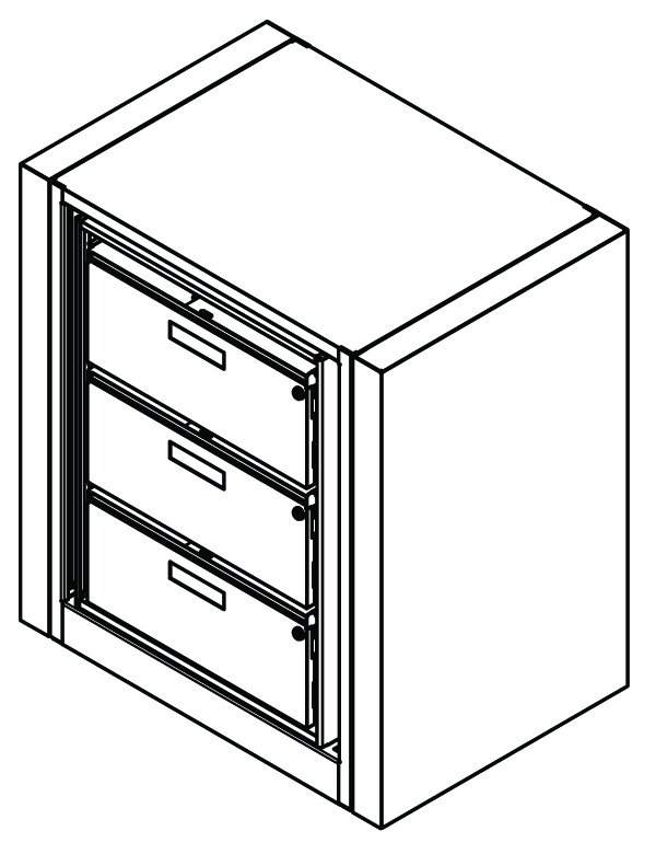 Rotary File Cabinet, Starter Unit, Legal Size, 3 openings, 3 drawers per side, 45-1/2&quot;w x 31&quot;d x 42&quot;h