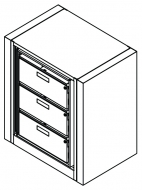 Rotary File Cabinet, Starter Unit, Letter Size, 3 openings, 3 drawers per side, 36-1/2&quot;w x 25&quot;d x 42&quot;h