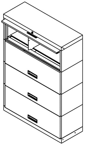 Stationary Shelving with retractable door, 4 Openings, Locking, Binder Size, 100 Series, 24&quot;w x 15&quot;d x 60&quot;h