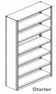 Preconfigured, Legal Size, Open Shelving, Starter Unit, 6 openings, 7 shelves, 42"w x 30"d x 85-1/4"h<br />DA-853042-S6**