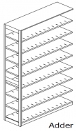 Preconfigured, Legal Size, Open Shelving, Adder Unit, 8 openings, 9 shelves, 24"w x 15"d x 88-1/4"h<br />DA-881524-A8