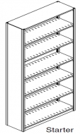 Preconfigured, Letter Size, Open Shelving, Starter Unit, 6 openings, 7 shelves, 48"w x 12"d x 88-1/4"h<br />DA-881248-S6