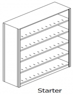 Preconfigured, Letter Size, Open Shelving, Starter Unit, 5 openings, 6 shelves, 36"w x 24"d x 64-1/4"h<br />DA-642436-S5*