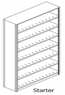 Preconfigured, Legal Size, Open Shelving, Starter Unit, 7 openings, 8 shelves, 42"w x 15"d x 76-1/4"h<br />DA-761542-S7