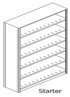 Preconfigured, Letter Size, Open Shelving, Starter Unit, 6 openings, 7 shelves, 36"w x 12"d x 76-1/4"h<br />DA-761236-S6