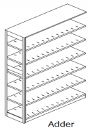 Preconfigured, Legal Size, Open Shelving, Adder Unit, 6 openings, 7 shelves, 42&quot;w x 15&quot;d x 76-1/4&quot;h