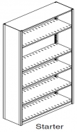 Preconfigured, Legal Size, Open Shelving, Starter Unit, 5 openings, 6 shelves, 24"w x 15"d x 76-1/4"h<br />DA-761524-S5