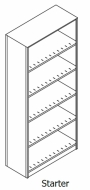 Preconfigured, X-Ray Size, Opening Shelving, Starter Unit, 5 Openings, 6 Shelves, 36"w x 18"d x 88-1/4"h<br />DA-881836-S5**