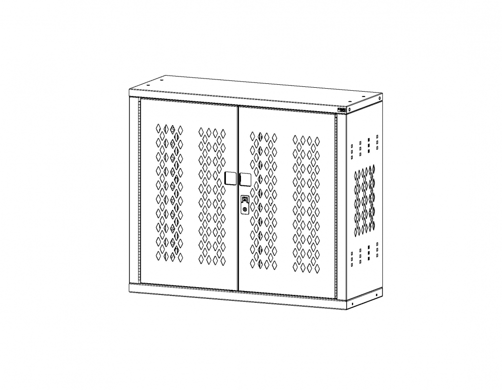 Hinged Door Cabinet, Double Doors, 42&quot;w x 15&quot;d x 36&quot;h