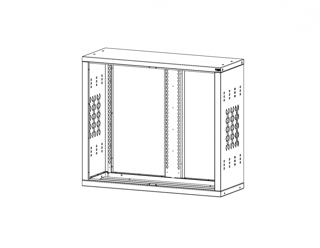 Hinged Cabinet without Doors, No Doors, 42&quot;w x 15&quot;d x 36&quot;h