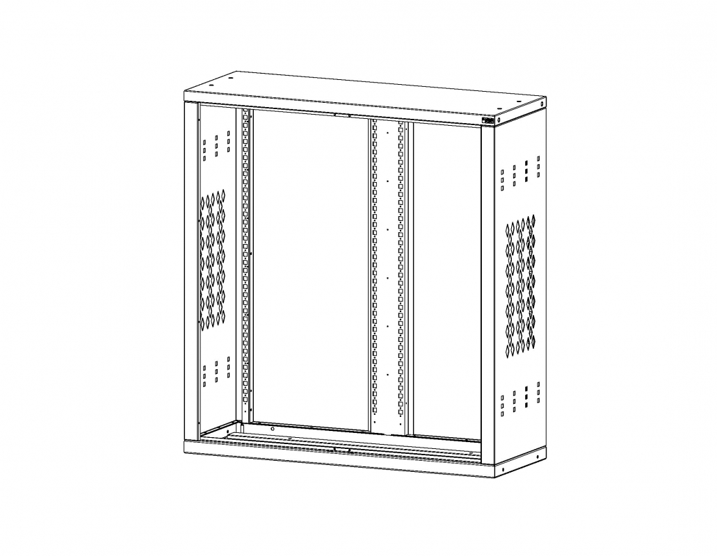 Hinged Cabinet without Doors, No Doors, 42&quot;w x 15&quot;d x 45&quot;h