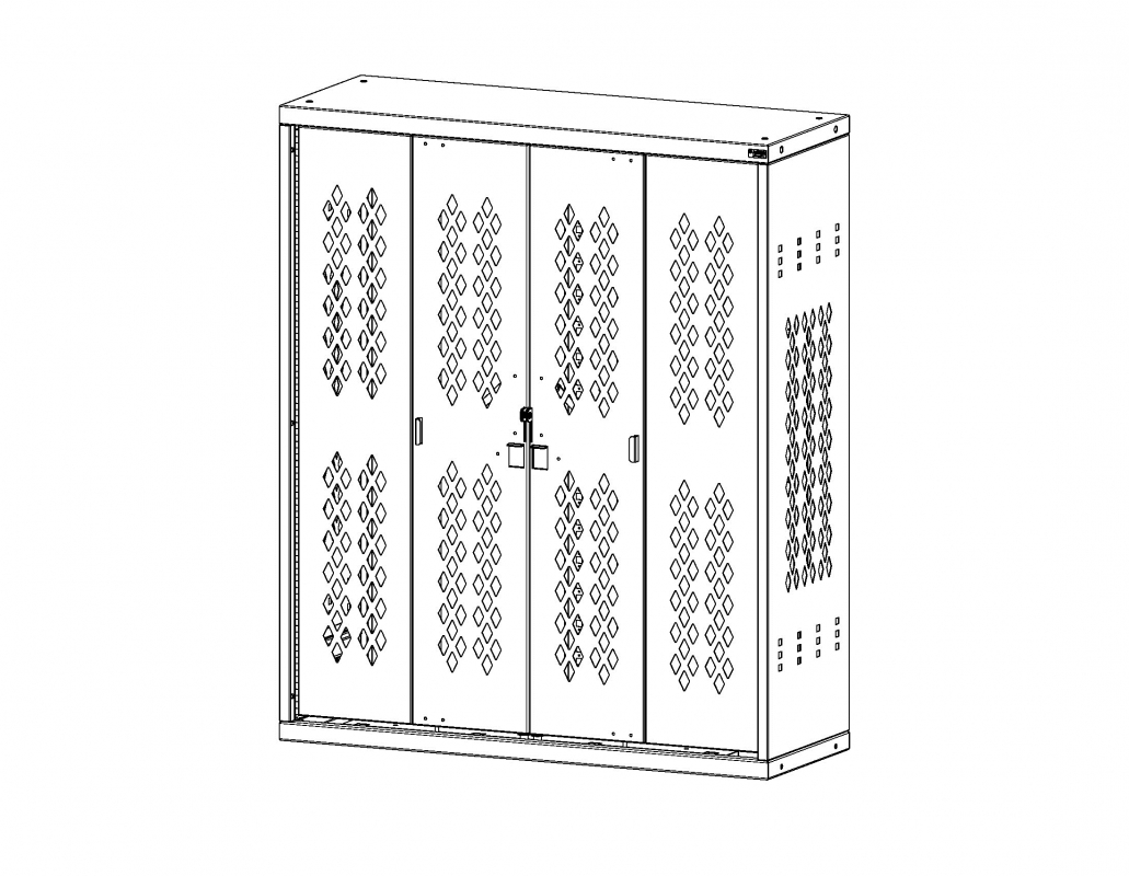 Bi-Fold Door Cabinet, Double Door, 42&quot;w x 15&quot;d x 50&quot;h