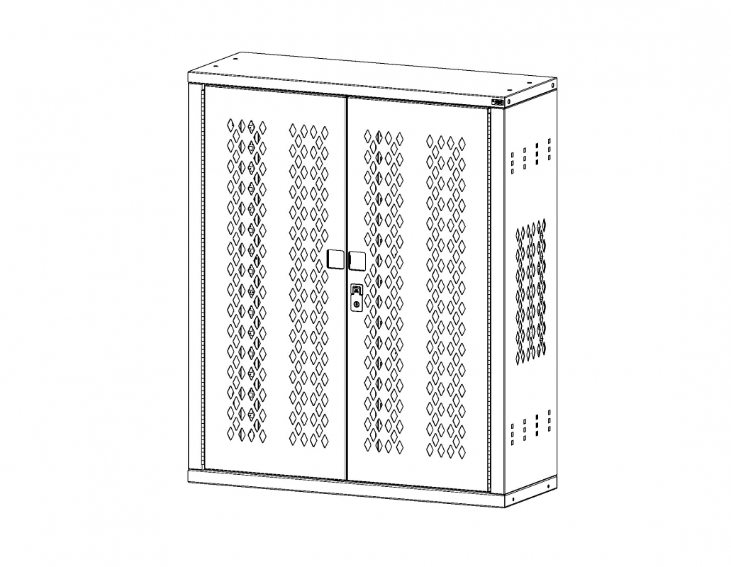 Hinged Door Cabinet, Double Doors, 42&quot;w x 15&quot;d x 50&quot;h