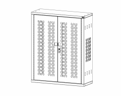 Hinged Door Cabinet, Double Doors, 42&quot;w x 15&quot;d x 50&quot;h