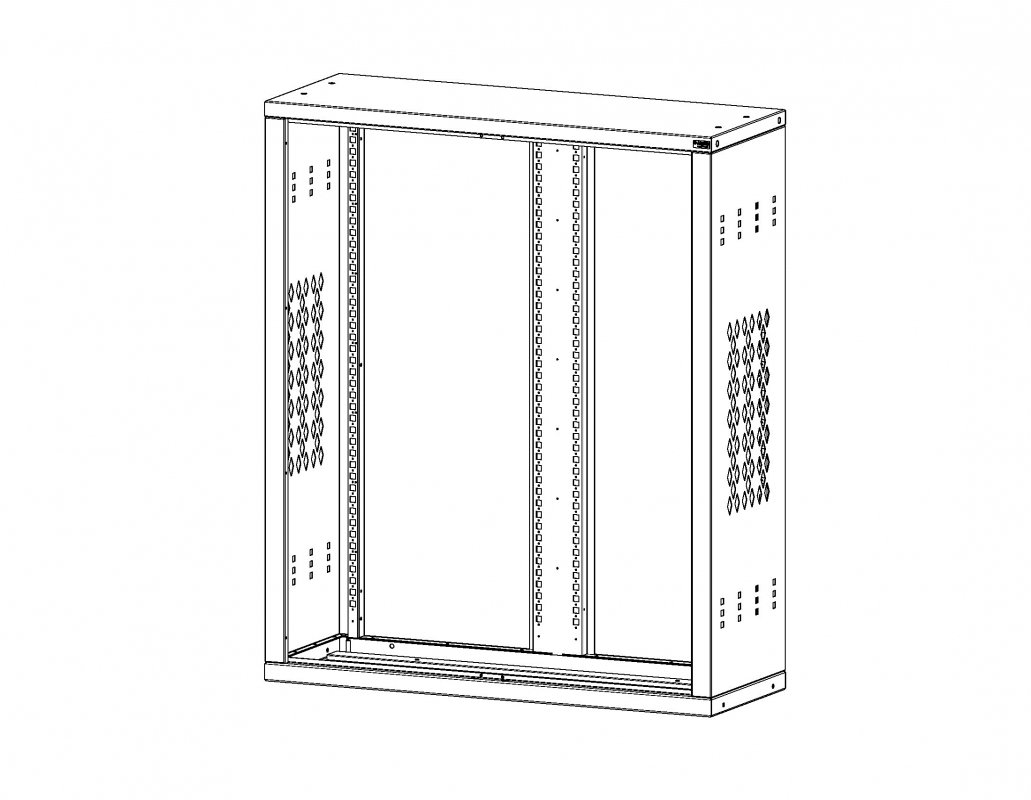 Hinged Cabinet without Doors, No Doors, 42&quot;w x 15&quot;d x 50&quot;h