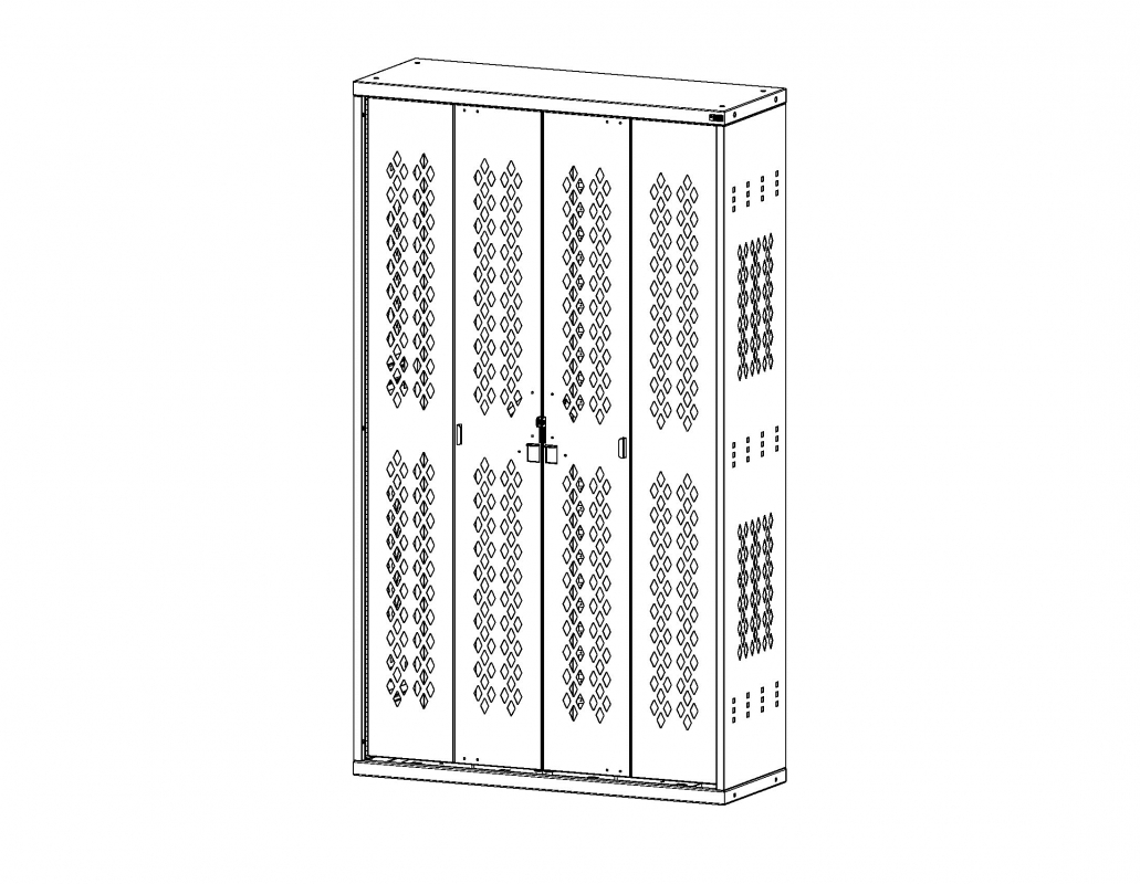 Bi-Fold Door Cabinet, Double Door, 42&quot;w x 15&quot;d x 72&quot;h