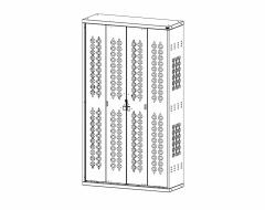 Bi-Fold Door Cabinet, Double Door, 42&quot;w x 15&quot;d x 72&quot;h