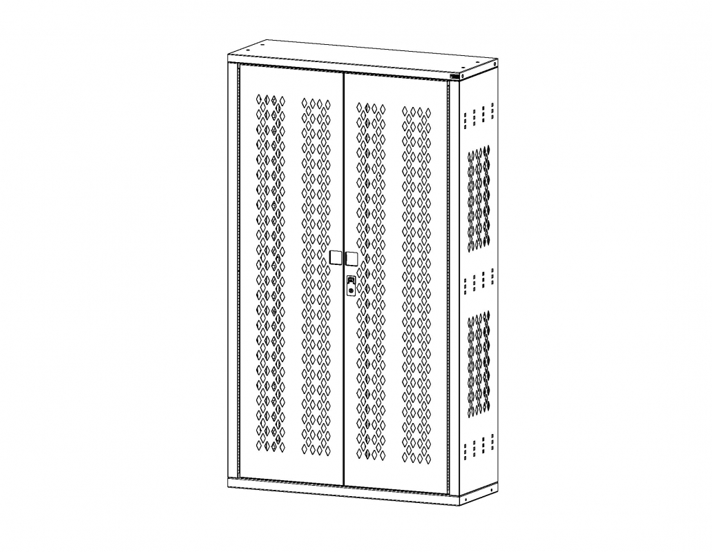 Hinged Door Cabinet, Double Doors, 42&quot;w x 15&quot;d x 72&quot;h