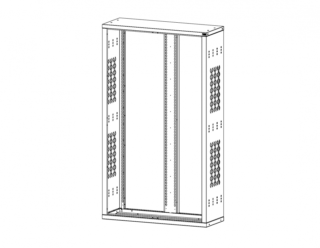 Hinged Cabinet without Doors, No Doors, 42&quot;w x 15&quot;d x 72&quot;h