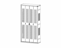 Bi-Fold Door Cabinet, Double Door, 42&quot;w x 15&quot;d x 84&quot;h