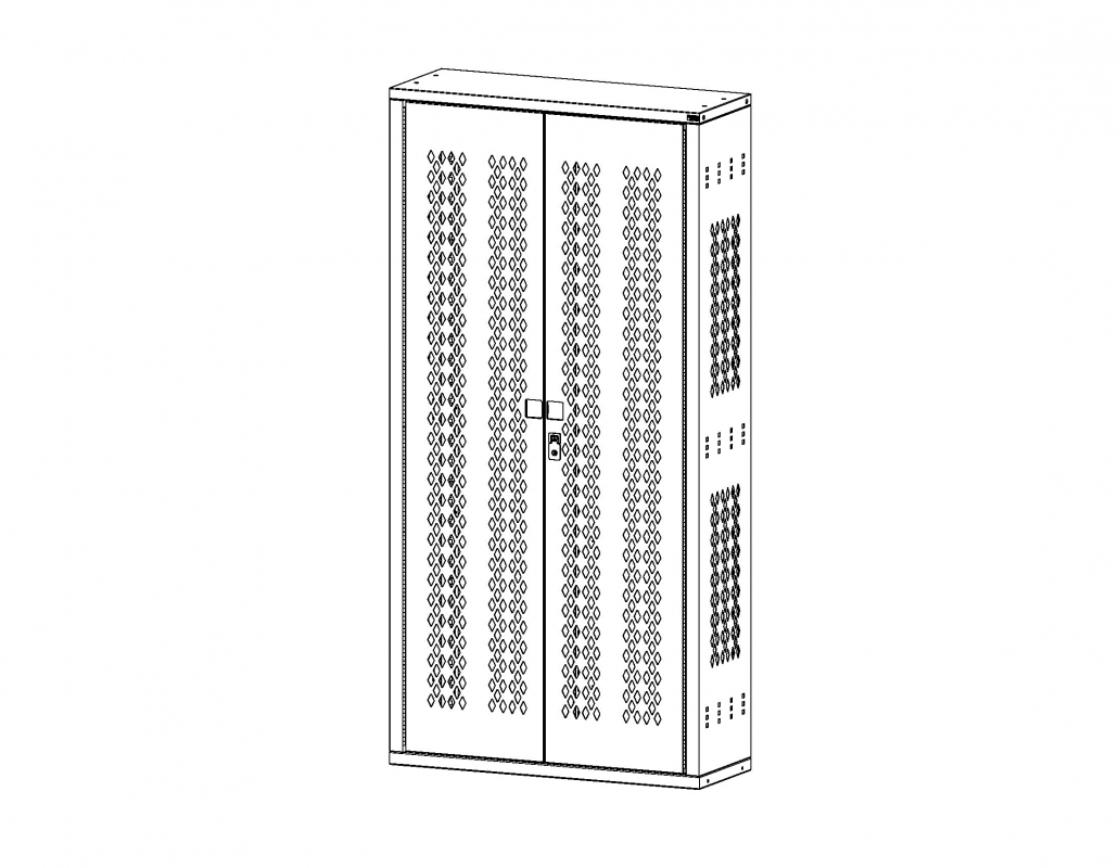 Hinged Door Cabinet, Double Doors, 42&quot;w x 15&quot;d x 84&quot;h