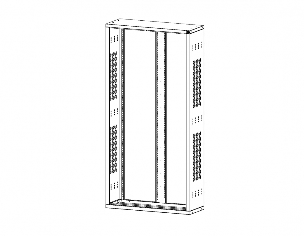 Hinged Cabinet without Doors, No Doors, 42&quot;w x 15&quot;d x 84&quot;h