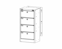 4 Tier Rack Mounted Locker, Enhanced key lock, 12"w x 8"d x 23"h<br />DA-RMC-4-231208N