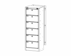 6 Tier Rack Mounted Locker, Hasp for padlock, 12"w x 8"d x 33"h<br />DA-RMC-6-331208H